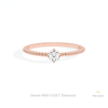 Round Cut Solitaire Engagement Lab Grown Diamond Ring in 18K Rose Gold - Ring on Hand View