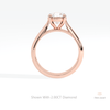 Round Cut Solitaire Engagement Lab Grown Diamond Ring in 10K Rose Gold - Angled View