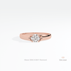 Round Cut Solitaire Engagement Lab Grown Diamond Ring in 18K Yellow Gold - Perspective View