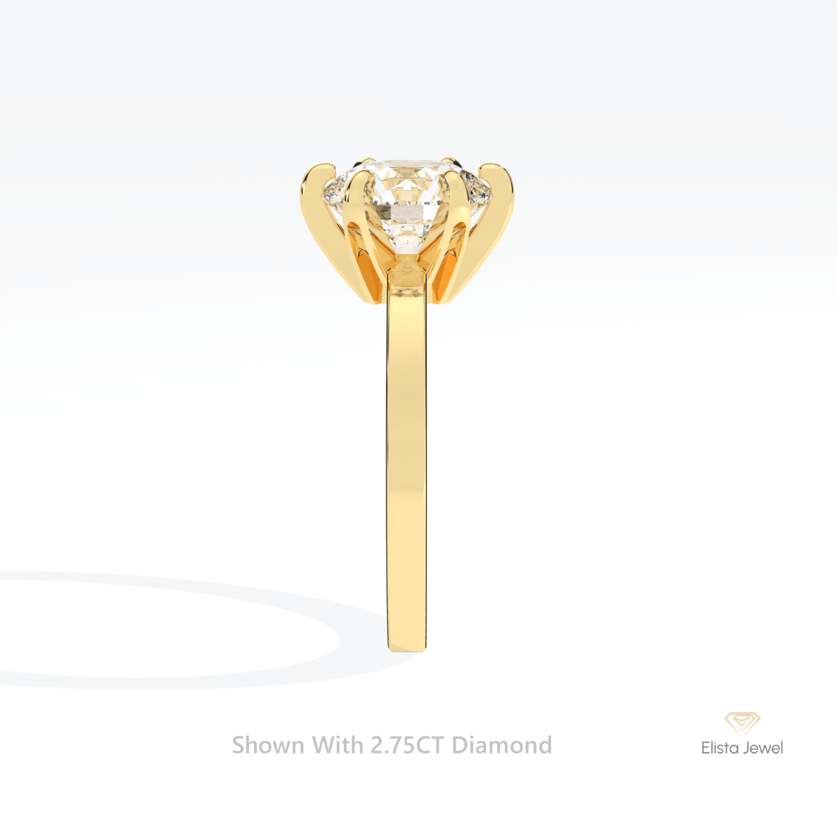 Round Cut Solitaire Engagement Lab Grown Diamond Ring - Additional View