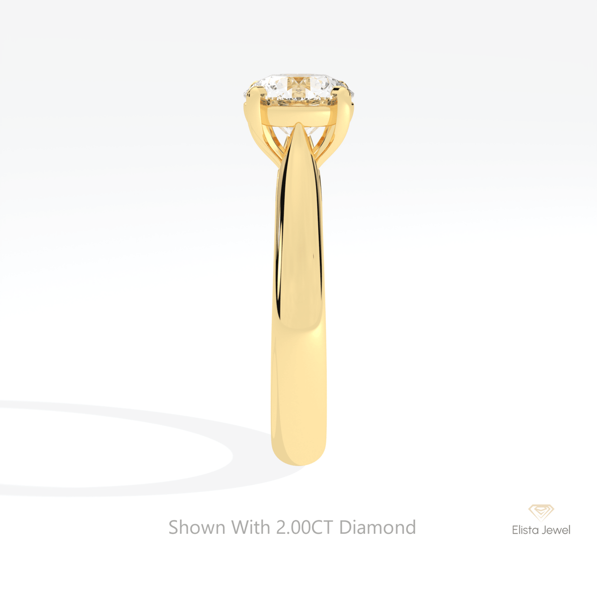 Round Cut Solitaire Engagement Lab Grown Diamond Ring - Additional View