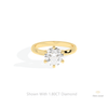 Round Cut Solitaire Engagement Lab Grown Diamond Ring in 18K Rose Gold - Ring on Hand View