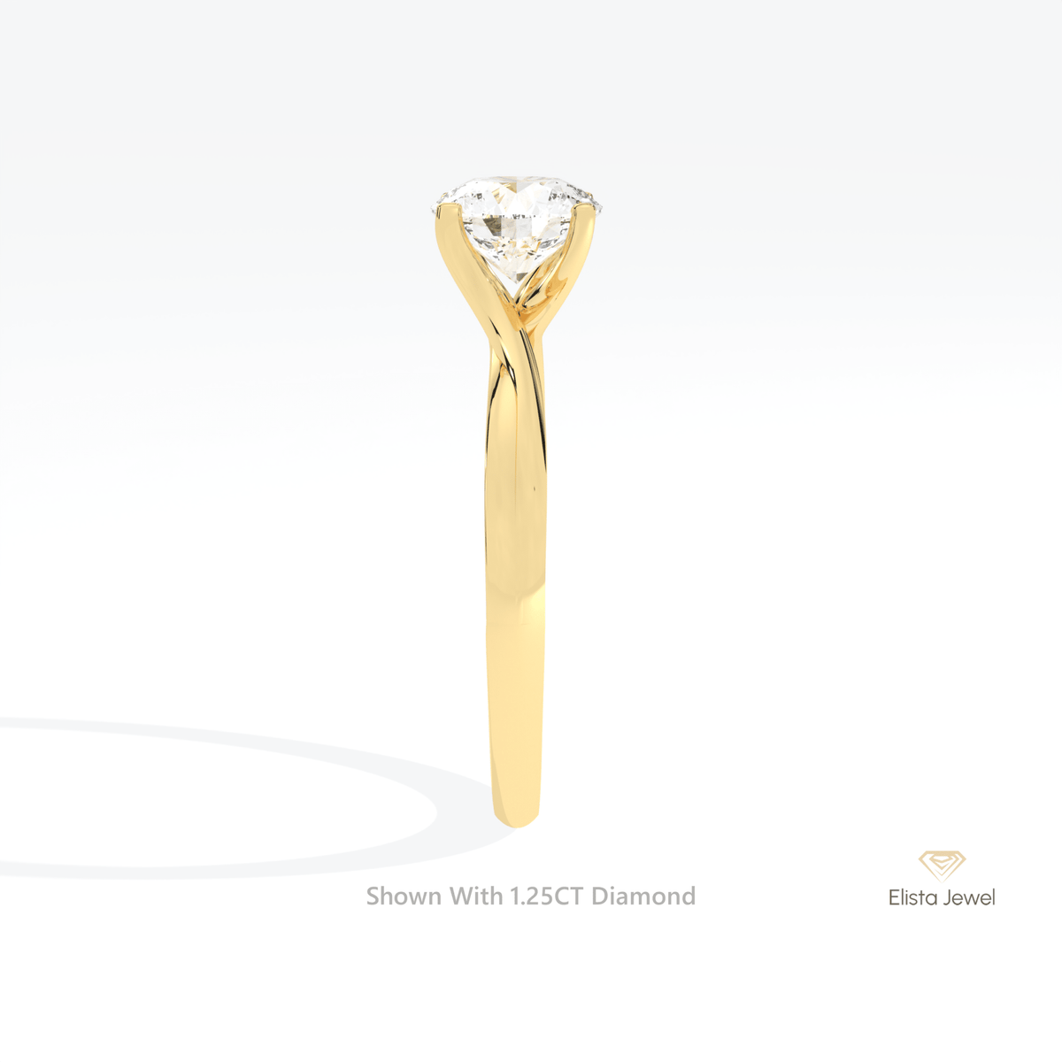 Round Cut Solitaire Engagement Lab Grown Diamond Ring - Additional View