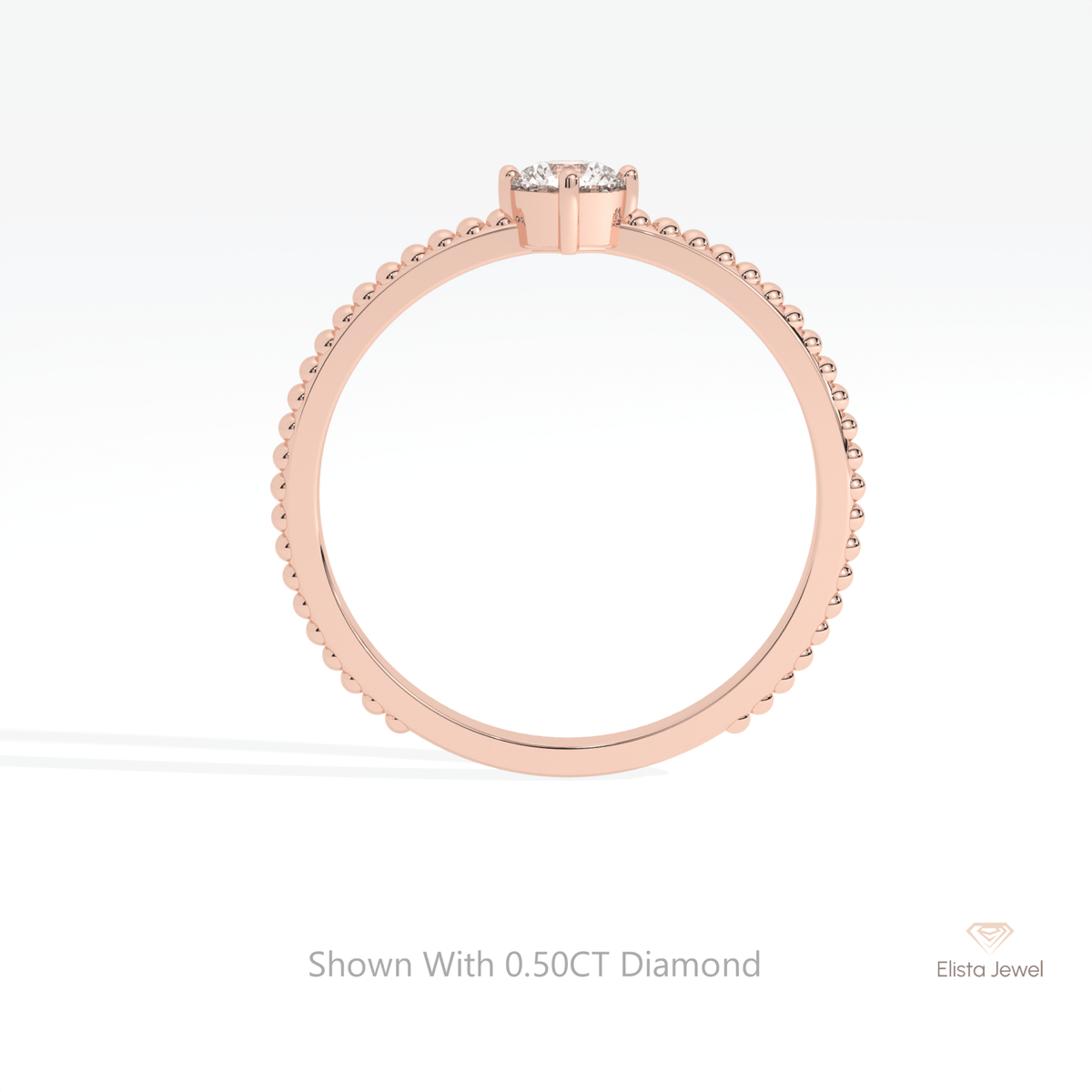 Round Cut Solitaire Engagement Lab Grown Diamond Ring - Alternative View