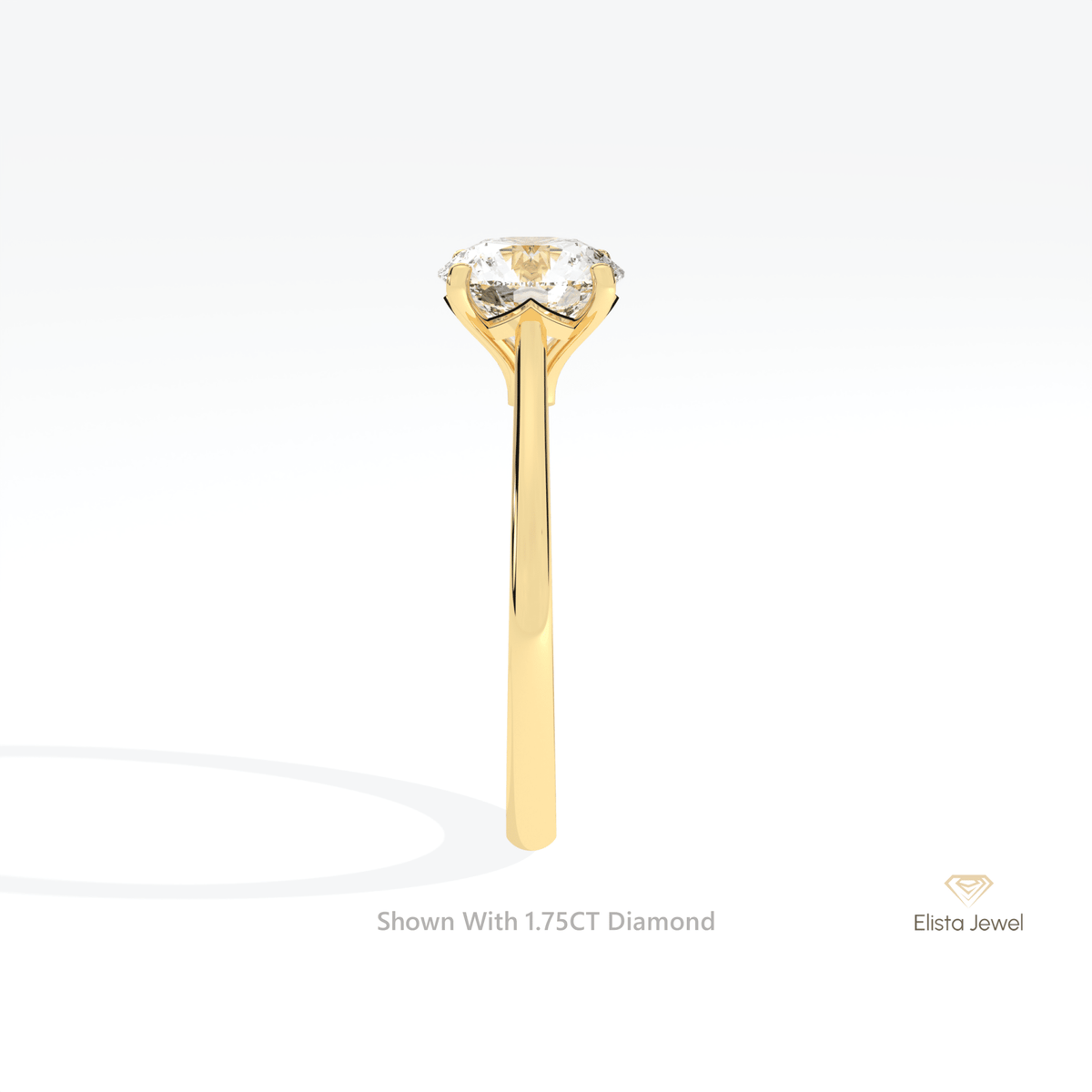 Round Cut Solitaire Engagement Lab Grown Diamond Ring - Alternative View