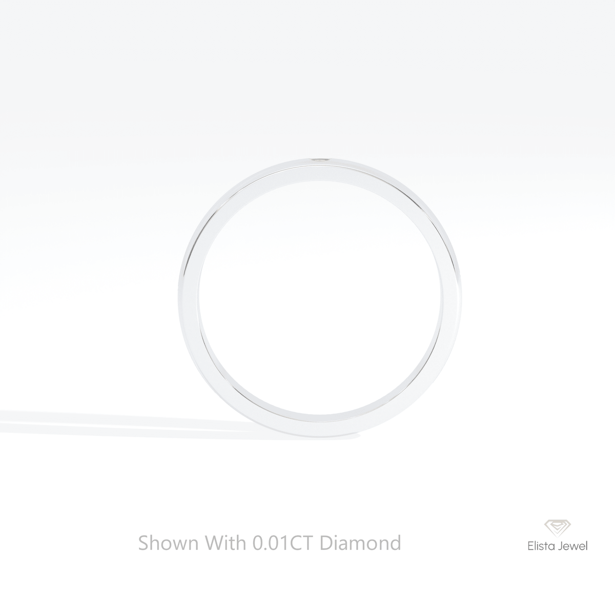 Round Cut Solitaire Engagement Lab Grown Diamond Ring in 18K White Gold - Close-up View