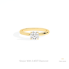 Round Cut Solitaire Engagement Lab Grown Diamond Ring in 18K Rose Gold - Ring on Hand View
