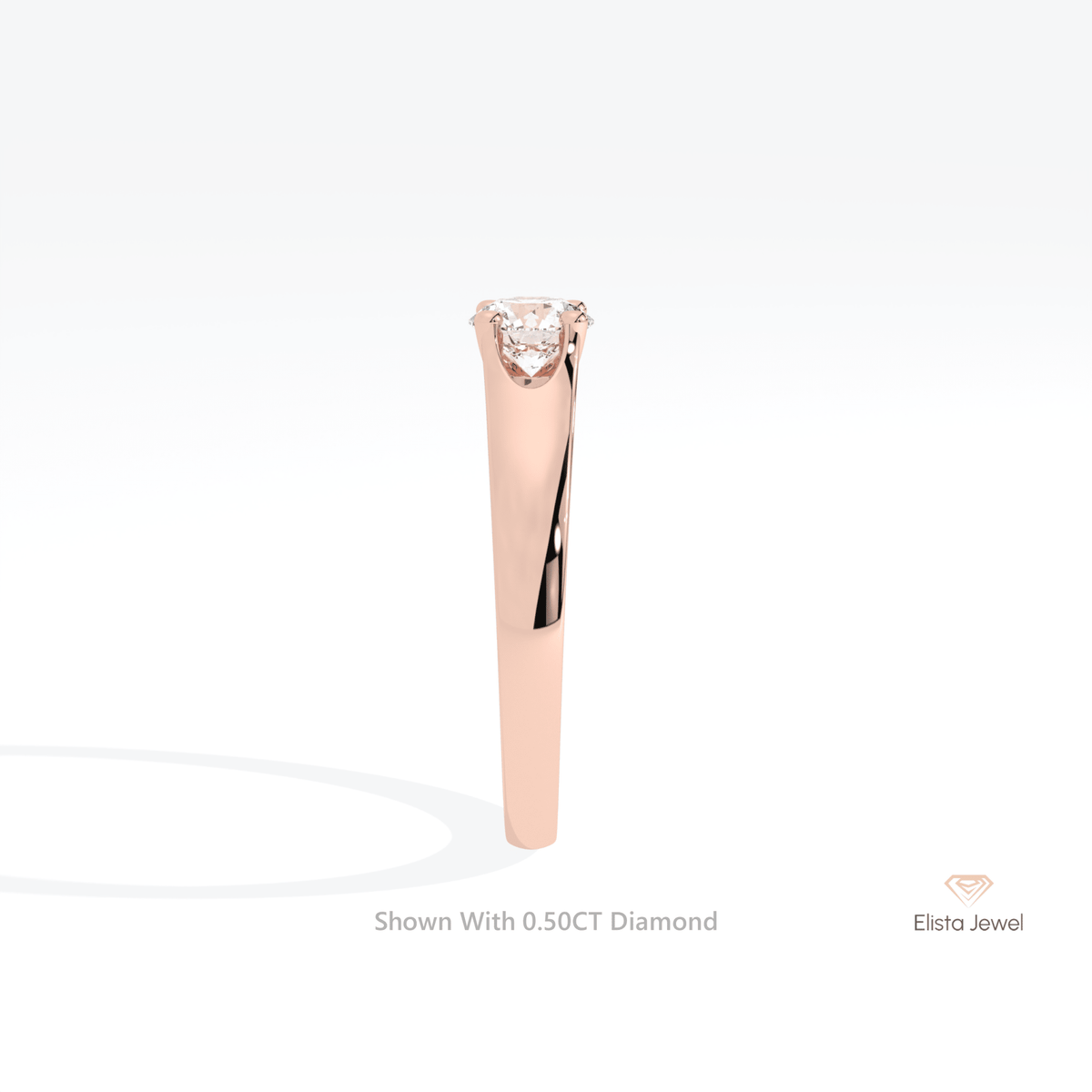 Round Cut Solitaire Engagement Lab Grown Diamond Ring - Alternative View