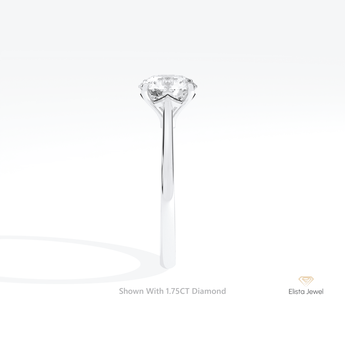 Round Cut Solitaire Engagement Lab Grown Diamond Ring in 10K Rose Gold - Angled View