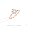 Round Cut Solitaire Engagement Lab Grown Diamond Ring in 10K Yellow Gold - Side View