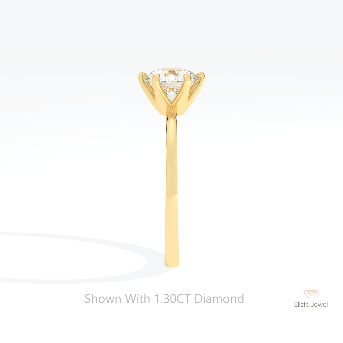 Round Cut Solitaire Engagement Lab Grown Diamond Ring - Additional View