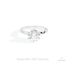 Round Cut Solitaire Engagement Lab Grown Diamond Ring in 10K White Gold - Front View