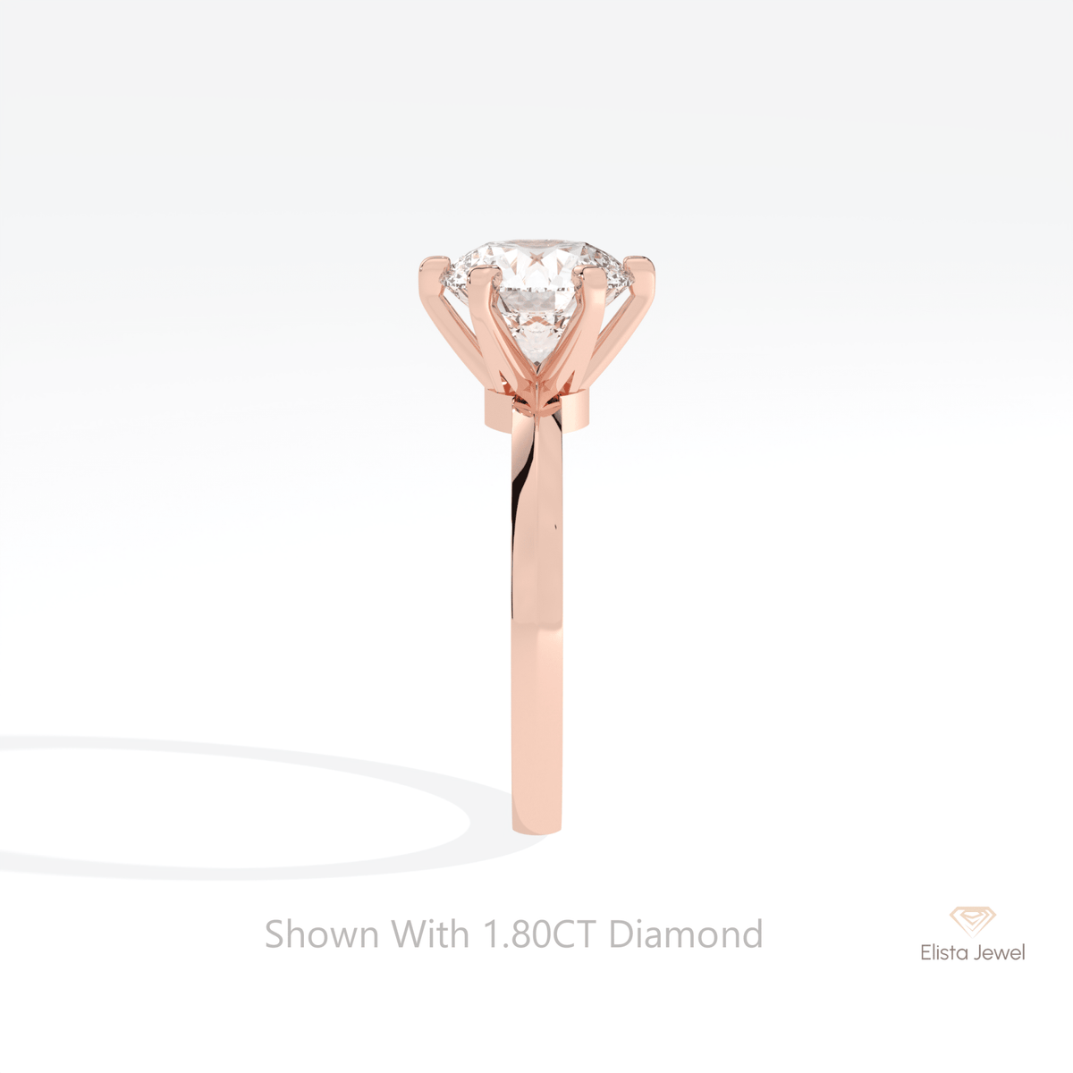 Round Cut Solitaire Engagement Lab Grown Diamond Ring in 18K Yellow Gold - Perspective View