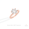 Round Cut Solitaire Engagement Lab Grown Diamond Ring in 14K Rose Gold - Profile View