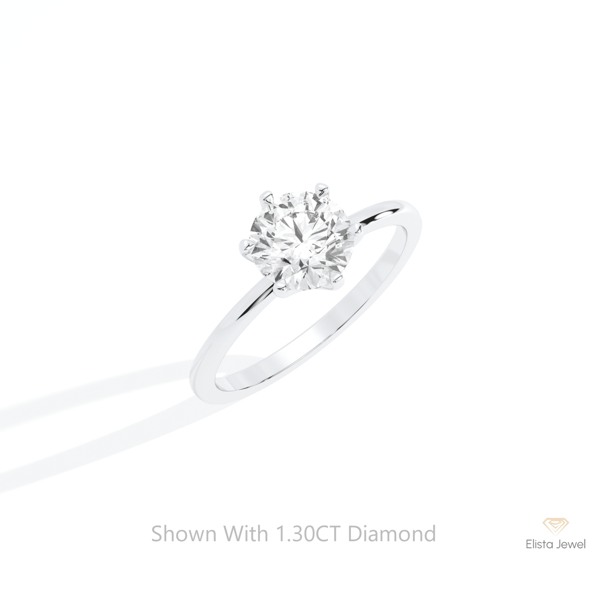 Round Cut Solitaire Engagement Lab Grown Diamond Ring in 14K Rose Gold - Profile View