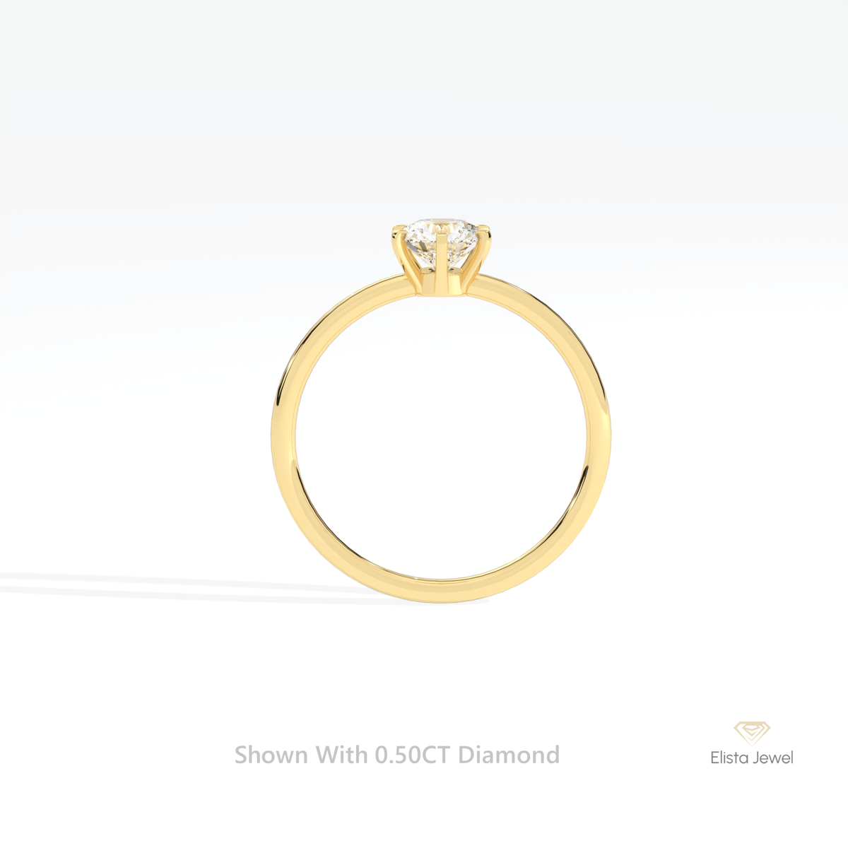 Round Cut Solitaire Engagement Lab Grown Diamond Ring in 10K Rose Gold - Angled View