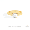 Round Cut Solitaire Engagement Lab Grown Diamond Ring in 18K Rose Gold - Ring on Hand View