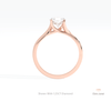 Round Cut Solitaire Engagement Lab Grown Diamond Ring in 10K Rose Gold - Angled View