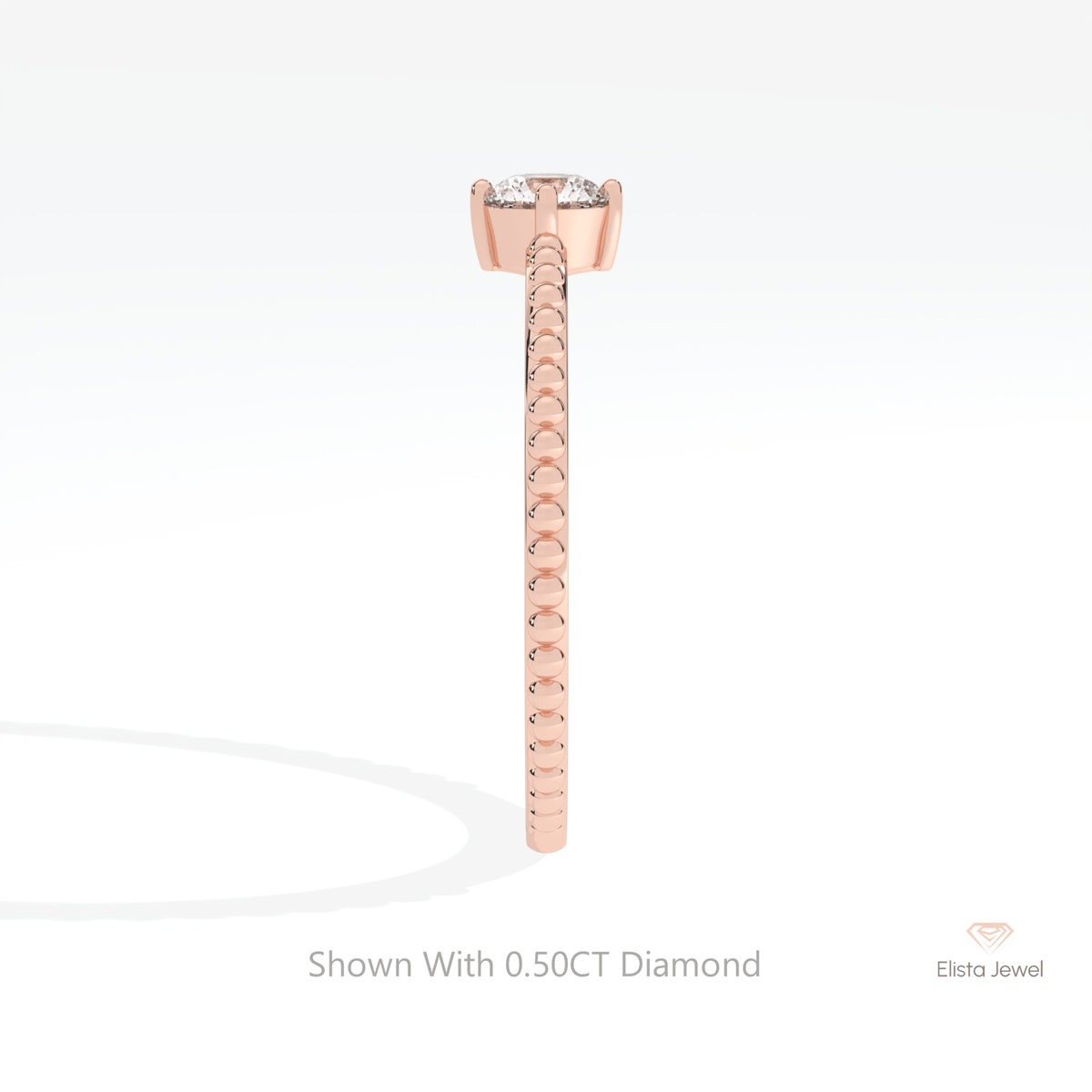 Round Cut Solitaire Engagement Lab Grown Diamond Ring - Additional View