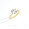 Round Cut Solitaire Engagement Lab Grown Diamond Ring in 14K Rose Gold - Profile View