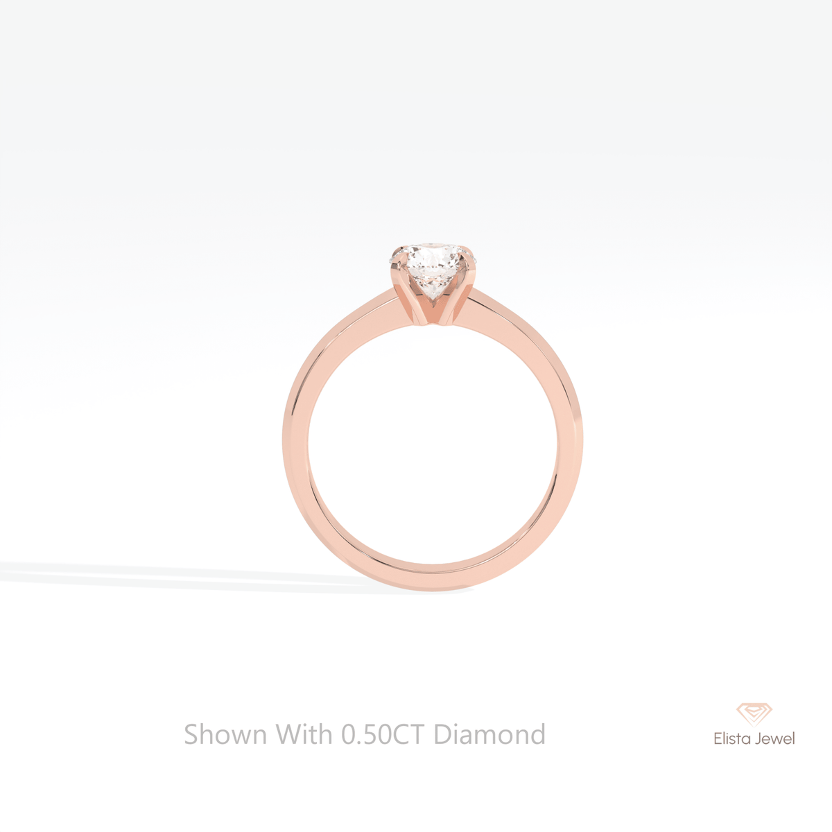 Round Cut Solitaire Engagement Lab Grown Diamond Ring - Alternative View
