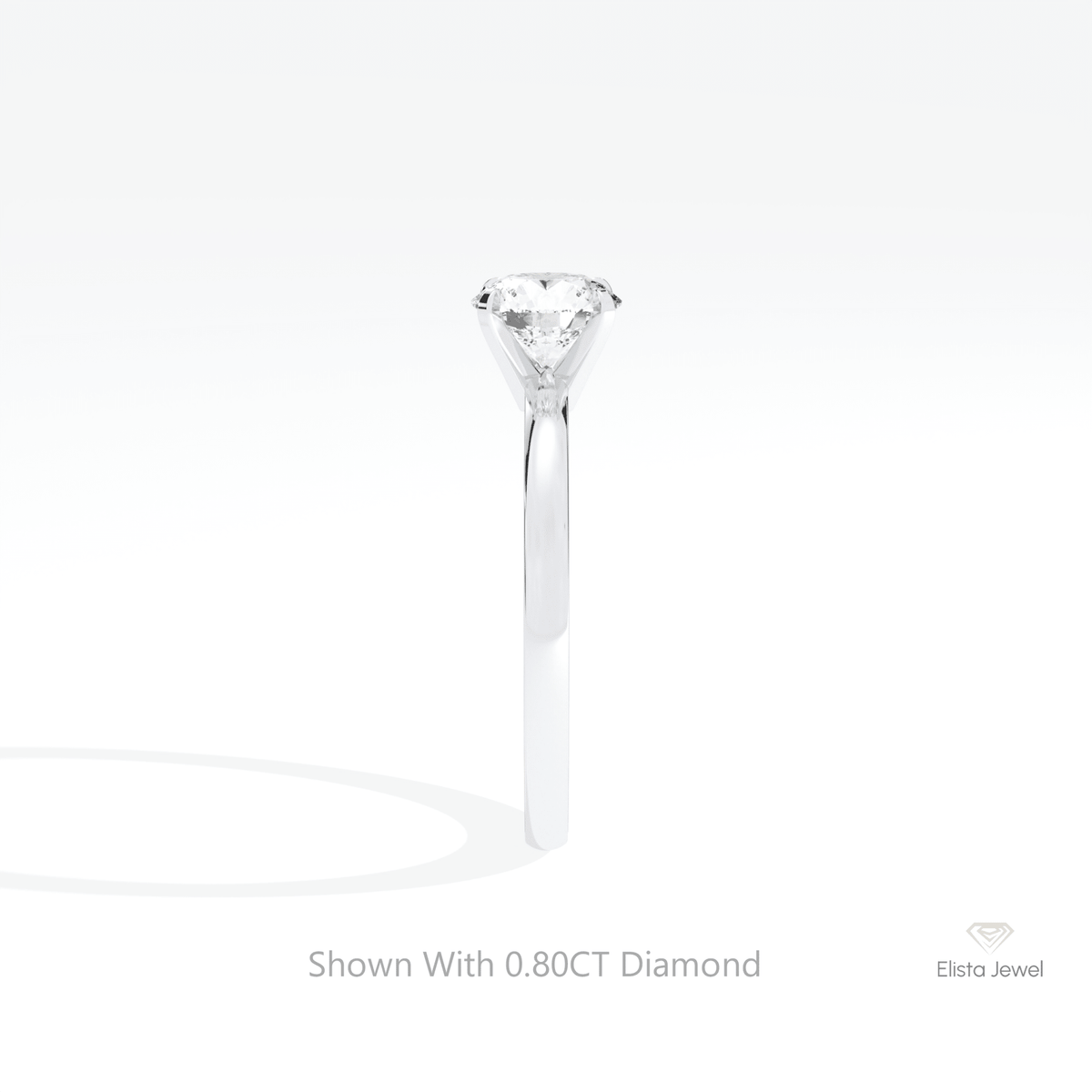 Round Cut Solitaire Engagement Lab Grown Diamond Ring in 18K Yellow Gold - Perspective View