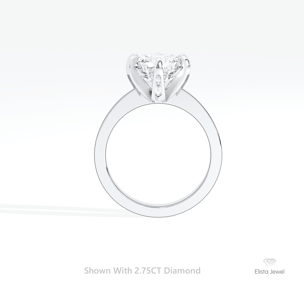 Round Cut Solitaire Engagement Lab Grown Diamond Ring in 18K Yellow Gold - Perspective View
