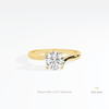 Round Cut Solitaire Engagement Lab Grown Diamond Ring in 18K Rose Gold - Ring on Hand View