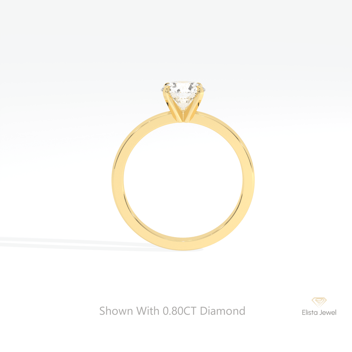 Round Cut Solitaire Engagement Lab Grown Diamond Ring - Alternative View