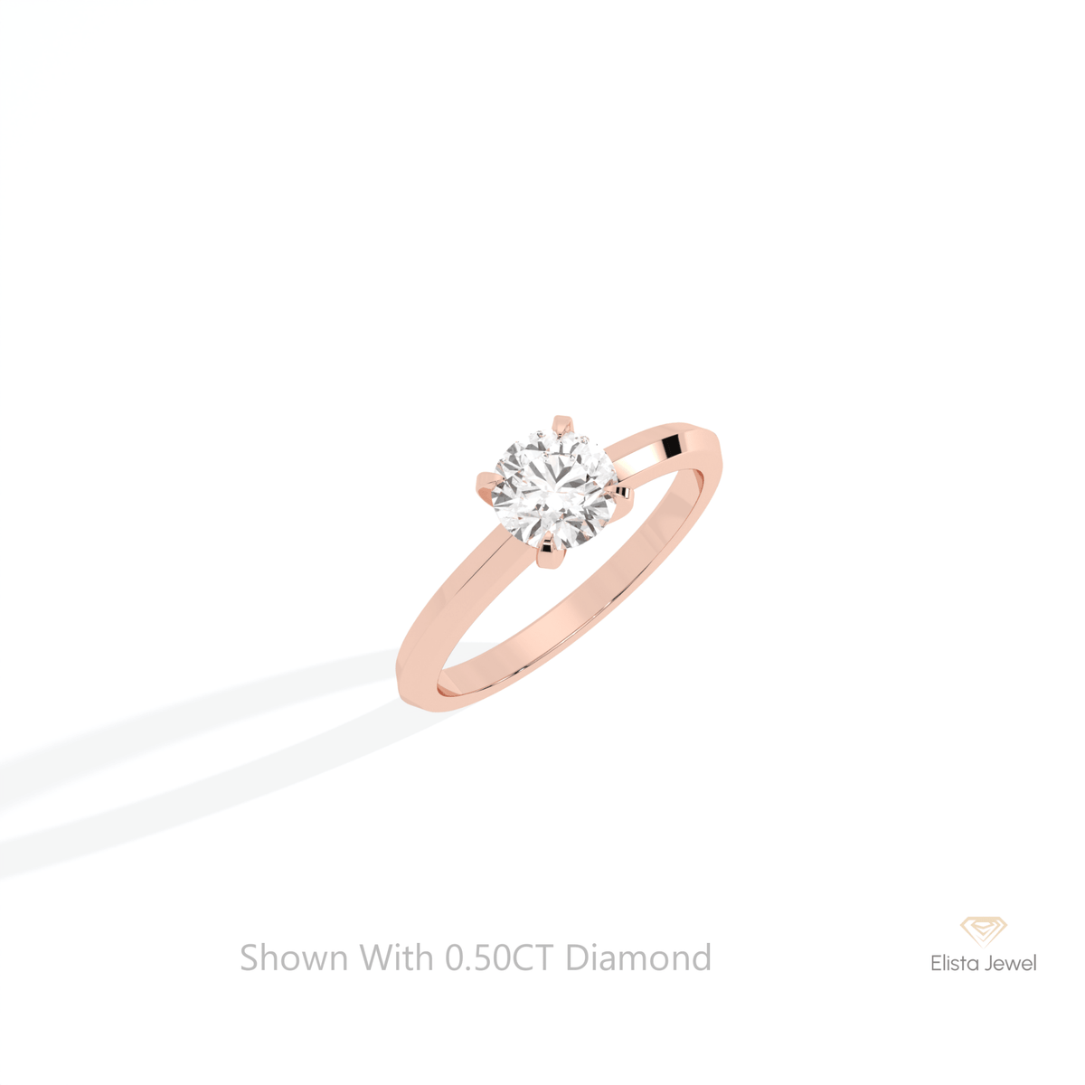 Round Cut Solitaire Engagement Lab Grown Diamond Ring in Platinum - Lifestyle View