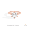 Round Cut Solitaire Wedding Lab Grown Diamond Ring in 18K Rose Gold - Ring on Hand View