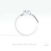 Round Cut Solitaire Wedding Lab Grown Diamond Ring in 18K White Gold - Close-up View