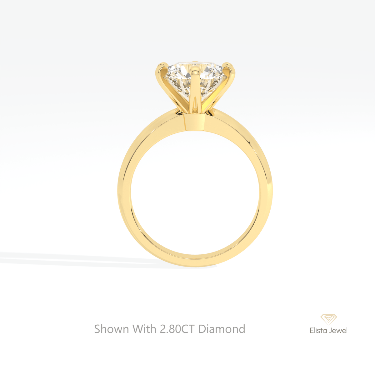 Round Cut Solitaire Wedding Lab Grown Diamond Ring in 10K Rose Gold - Angled View