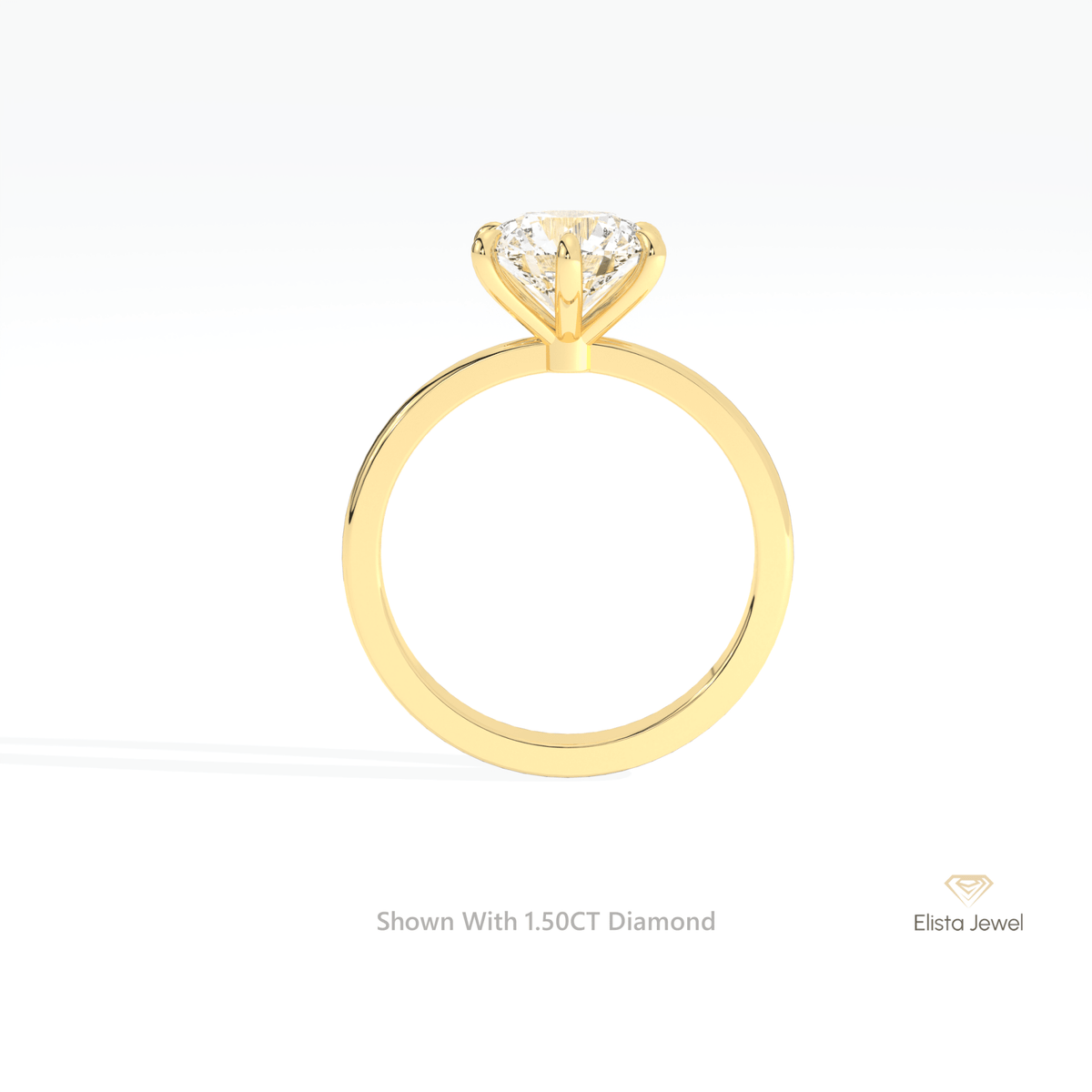 Round Cut Solitaire Wedding Lab Grown Diamond Ring - Alternative View