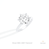 Round Cut Solitaire Wedding Lab Grown Diamond Ring in 14K Rose Gold - Profile View