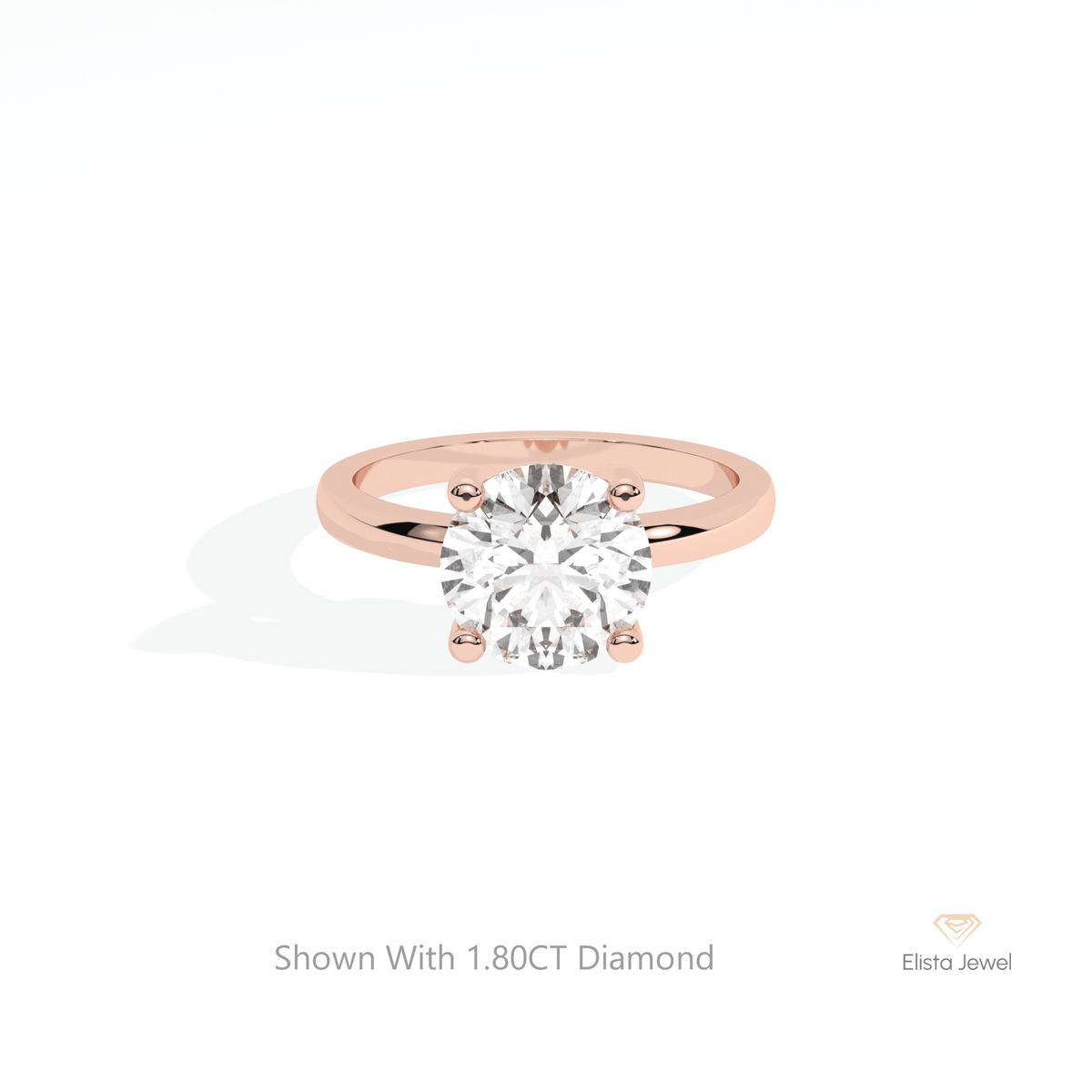 Round Cut Solitaire Wedding Lab Grown Diamond Ring in 10K White Gold - Front View