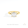 Round Cut Solitaire Wedding Lab Grown Diamond Ring in 18K Rose Gold - Ring on Hand View