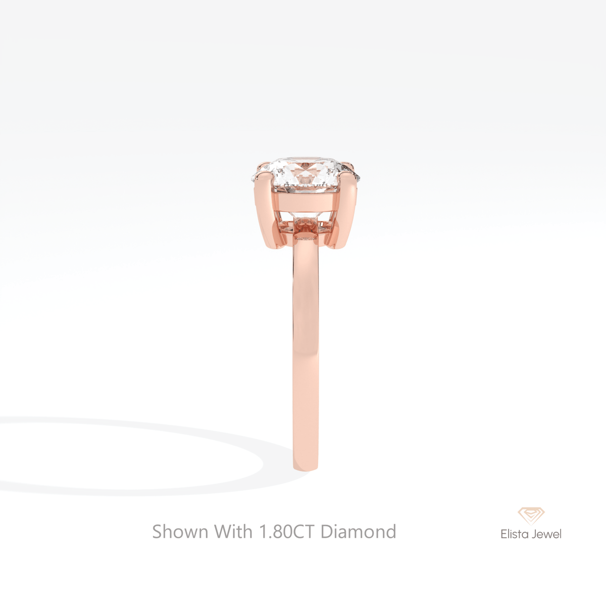 Round Cut Solitaire Wedding Lab Grown Diamond Ring in 14K White Gold - Top View