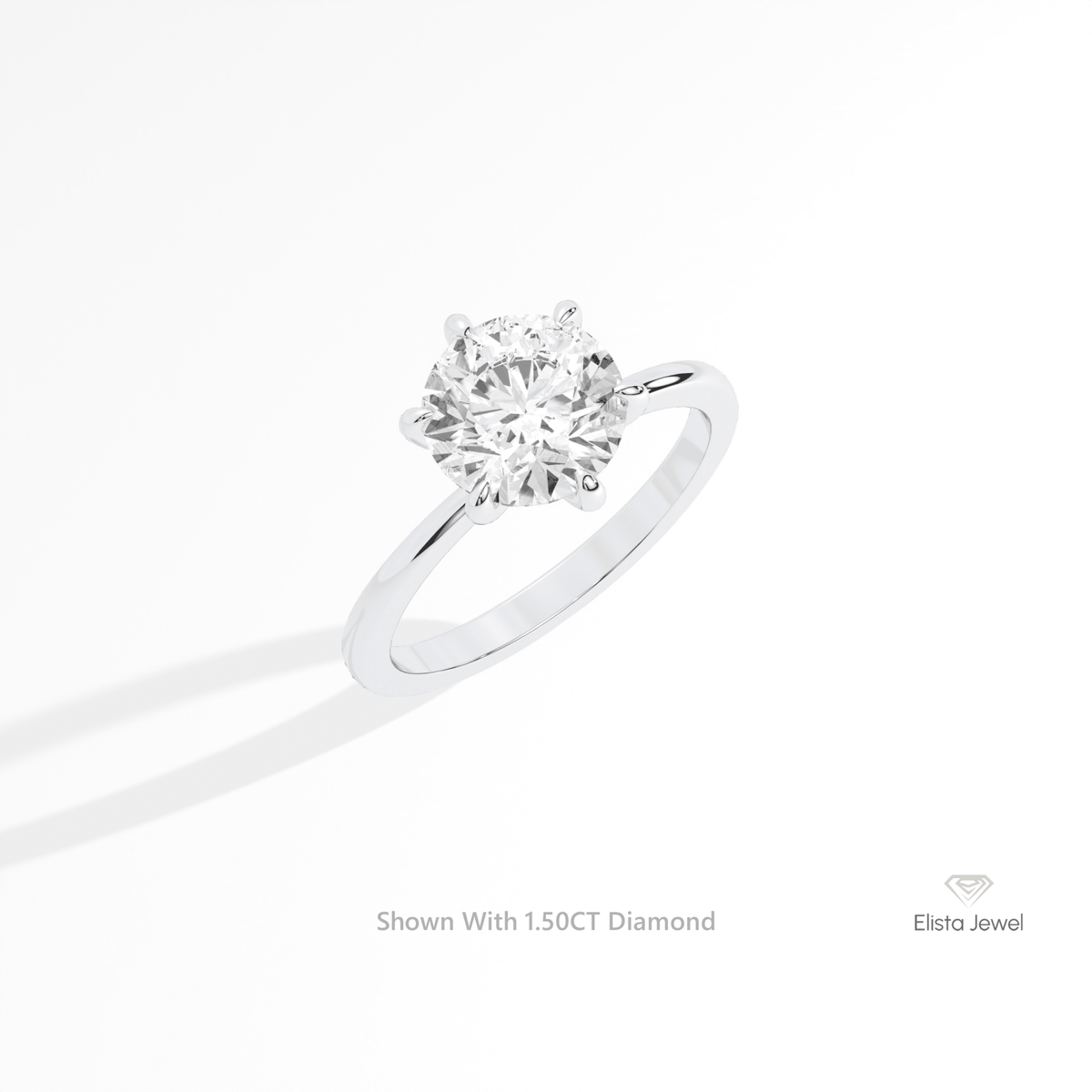 Round Cut Solitaire Wedding Lab Grown Diamond Ring in 10K Yellow Gold - Side View