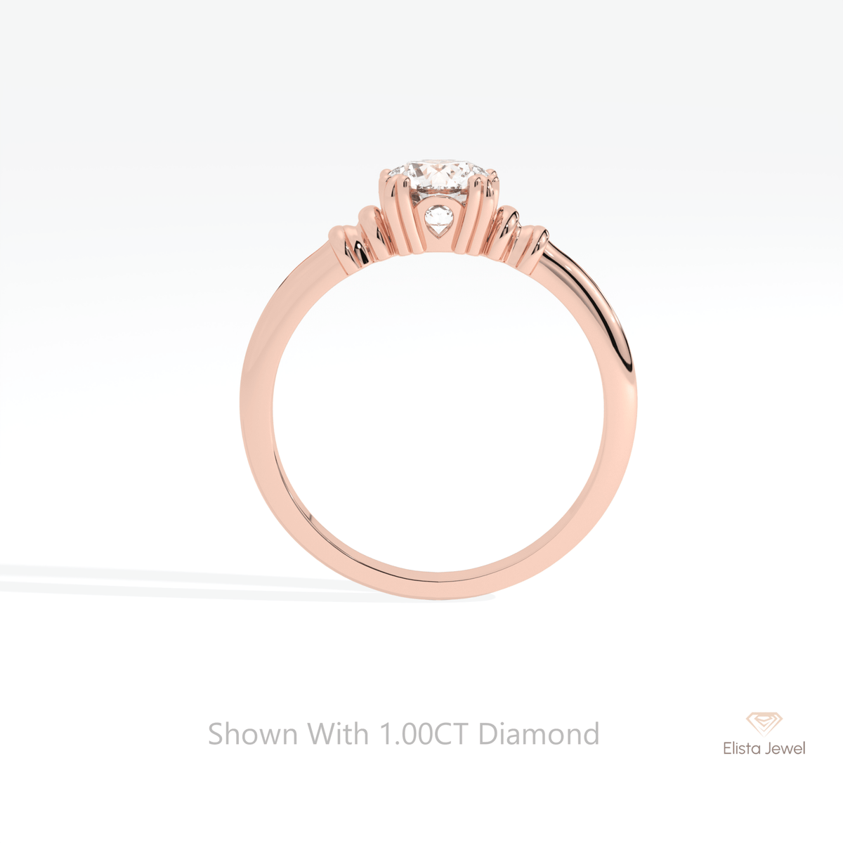 Round Cut Solitaire Wedding Lab Grown Diamond Ring - Alternative View