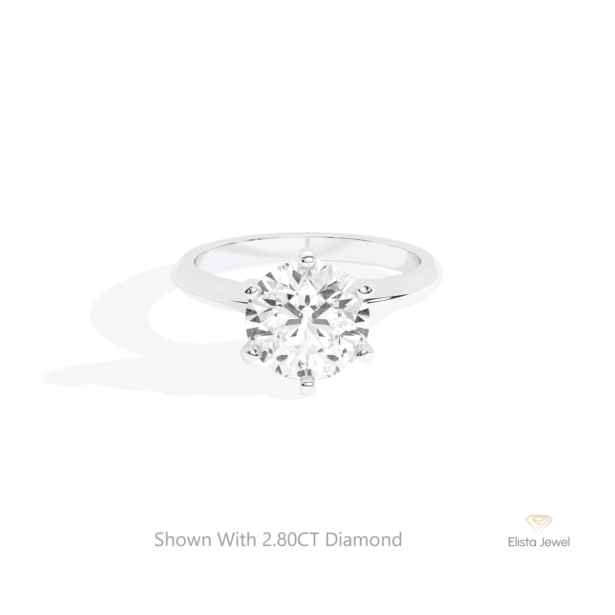 Round Cut Solitaire Wedding Lab Grown Diamond Ring in 14K Yellow Gold - Detail View