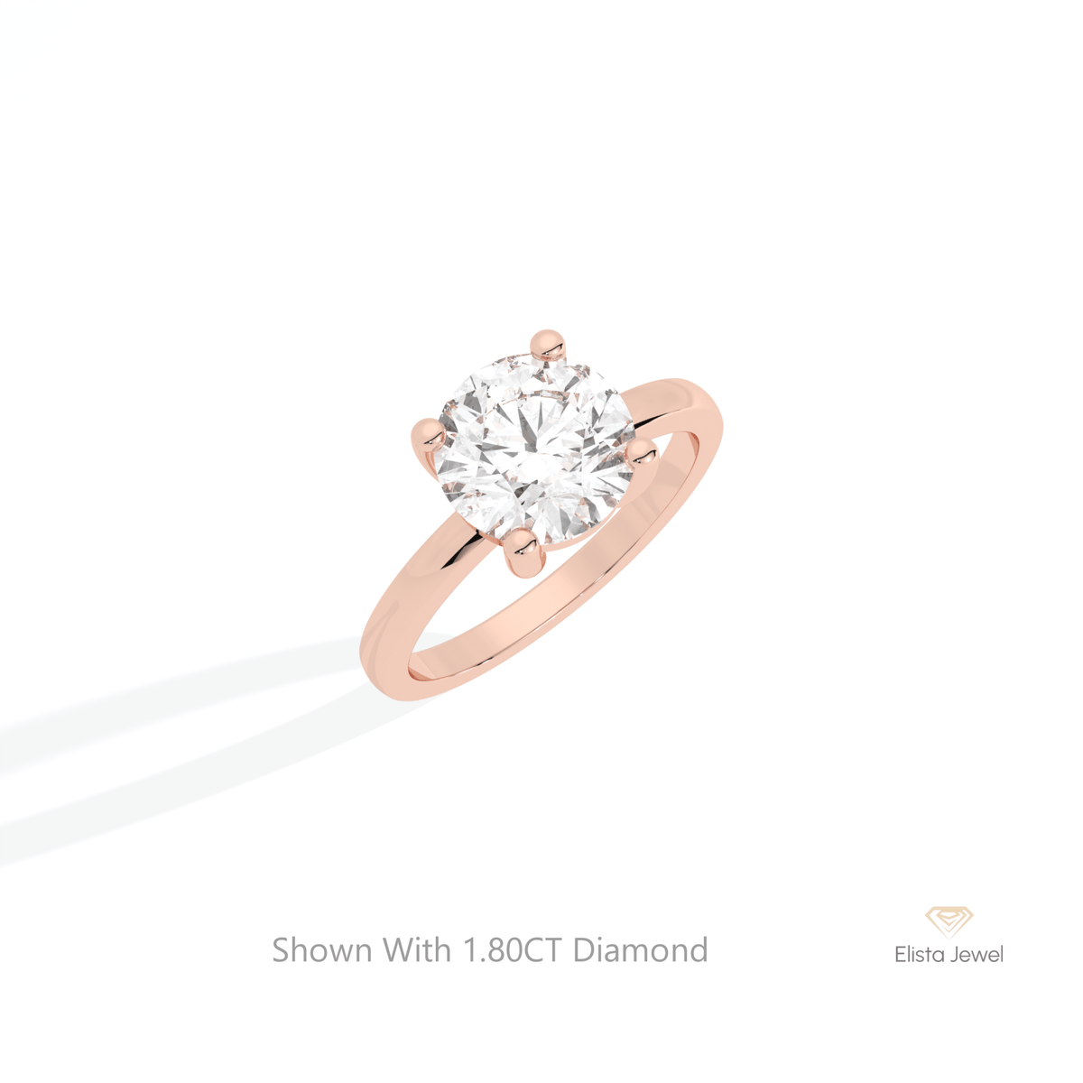 Round Cut Solitaire Wedding Lab Grown Diamond Ring in 10K Yellow Gold - Side View