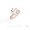 Round Cut Solitaire With Accent Lab Grown Diamond Ring in Platinum - Lifestyle View