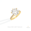 Round Cut Solitaire With Accent Lab Grown Diamond Ring in 14K Rose Gold - Profile View