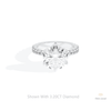 Round Cut Solitaire With Accent Lab Grown Diamond Ring in 10K White Gold - Front View