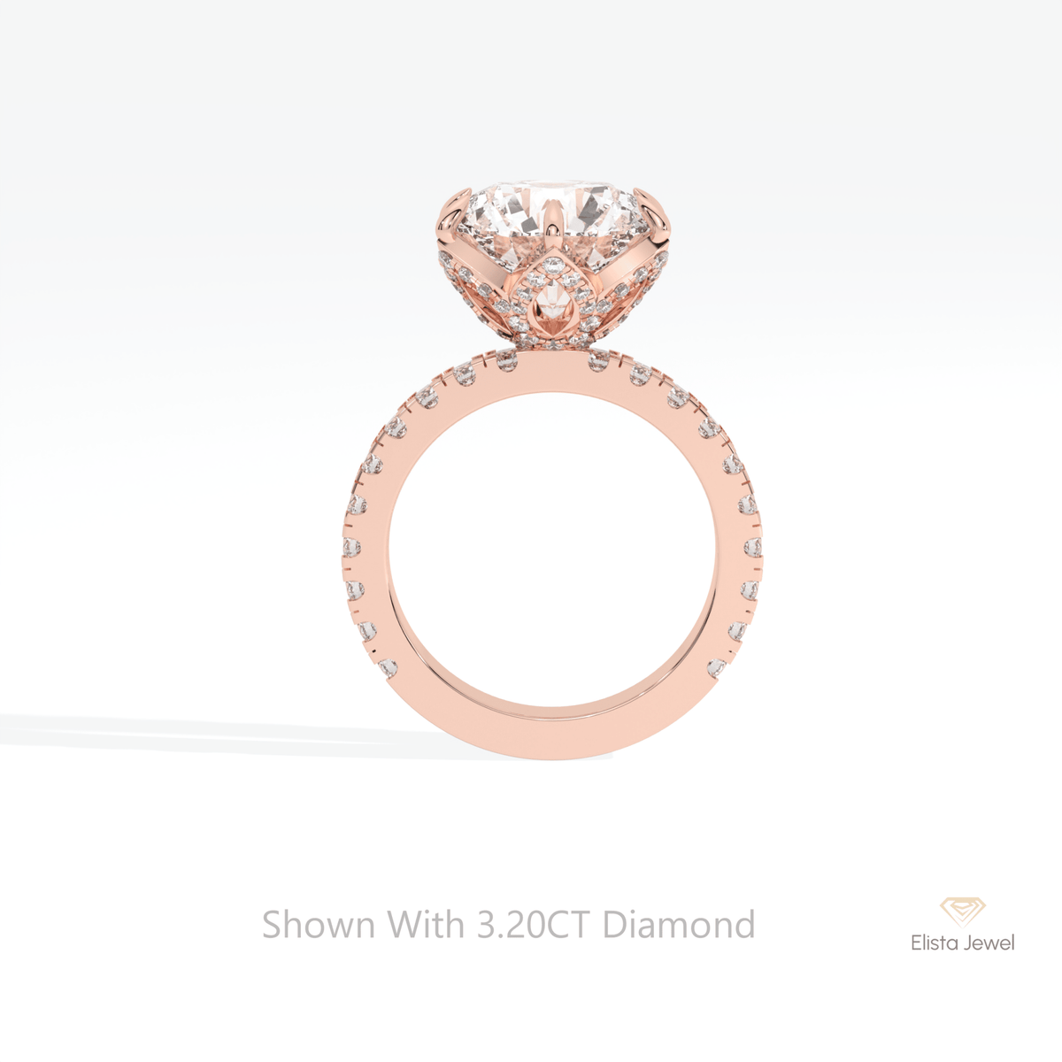 Round Cut Solitaire With Accent Lab Grown Diamond Ring - Alternative View