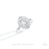 Round Cut Starburst Engagement Lab Grown Diamond Ring in 10K Yellow Gold - Side View