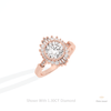 Round Cut Starburst Engagement Lab Grown Diamond Ring in Platinum - Lifestyle View