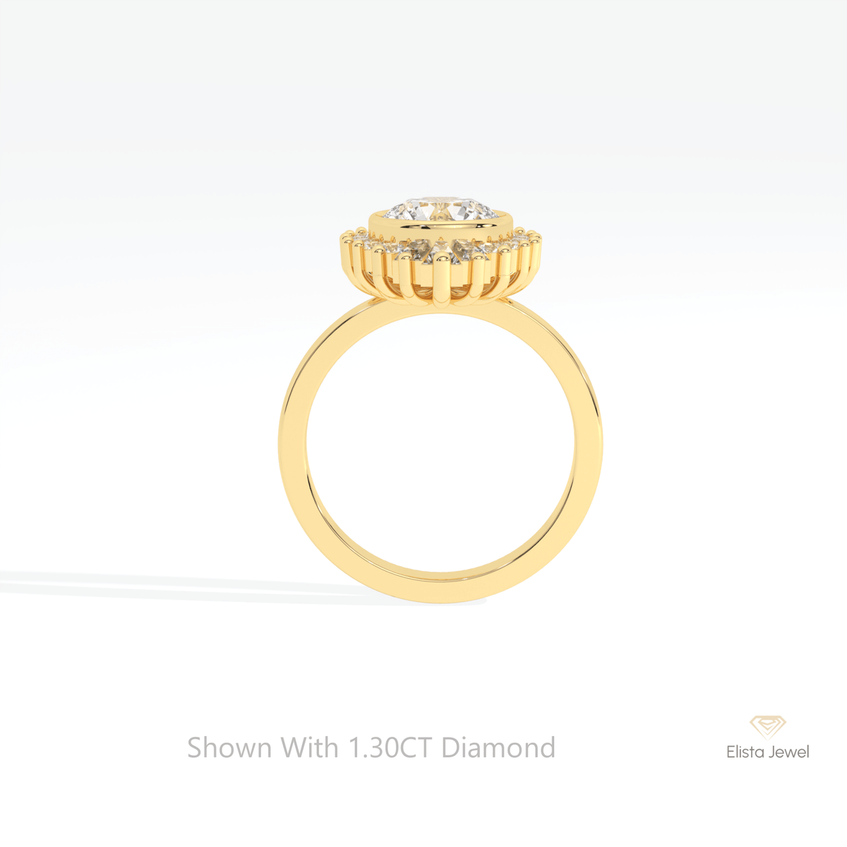 Round Cut Starburst Wedding Lab Grown Diamond Ring - Alternative View