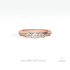 Round Cut Three Stone Accent Engagement Lab Grown Diamond Ring in 18K Rose Gold - Ring on Hand View